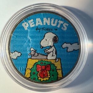 Peanuts Snoopy Silver Half Dollar Coin in Display Case